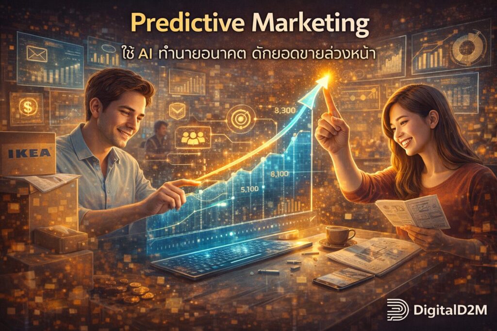 Predictive Marketing, Churn Prevention, การตลาดเชิงทำนาย, AI วิเคราะห์ข้อมูล, ป้องกันลูกค้าย้ายค่าย