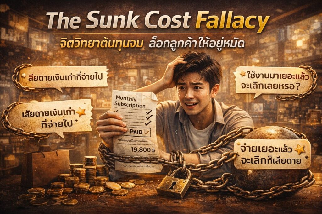 The Sunk Cost Fallacy, ต้นทุนจม, จิตวิทยาการตลาด, Customer Retention, สร้างความภักดี