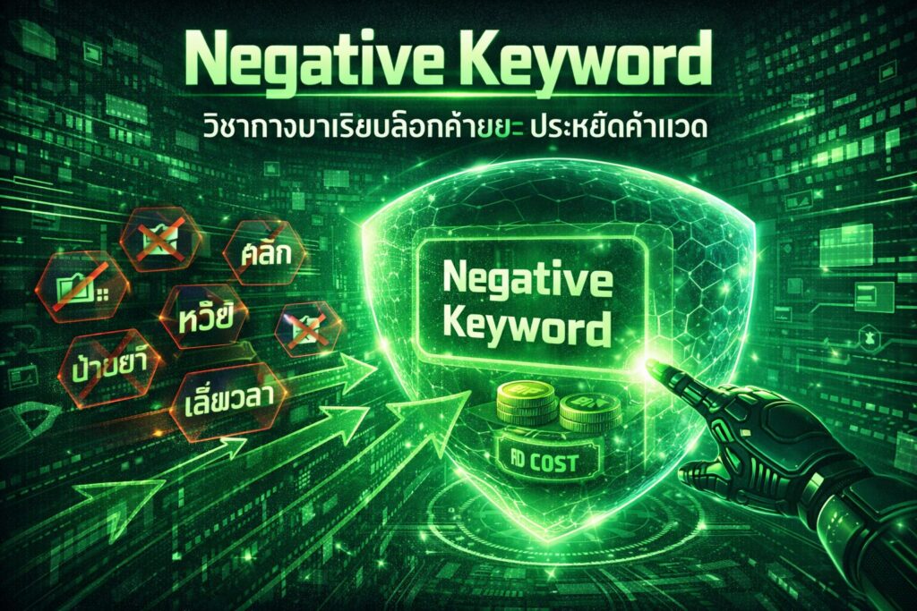 เจาะลึกวิชา Negative Keyword ใน Google Ads สอนวิชากางบาเรียบล็อกคำค้นหาขยะ อุดรอยรั่วโฆษณา ช่วยประหยัดค่าแอดและเพิ่มกำไรให้ธุรกิจแบบ 100%