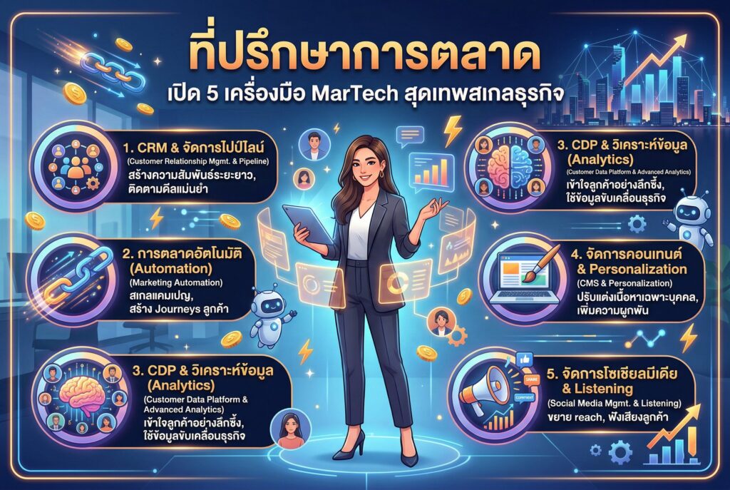 ที่ปรึกษาการตลาด, MarTech, เครื่องมือการตลาด, วางแผนธุรกิจ, ยอดขาย