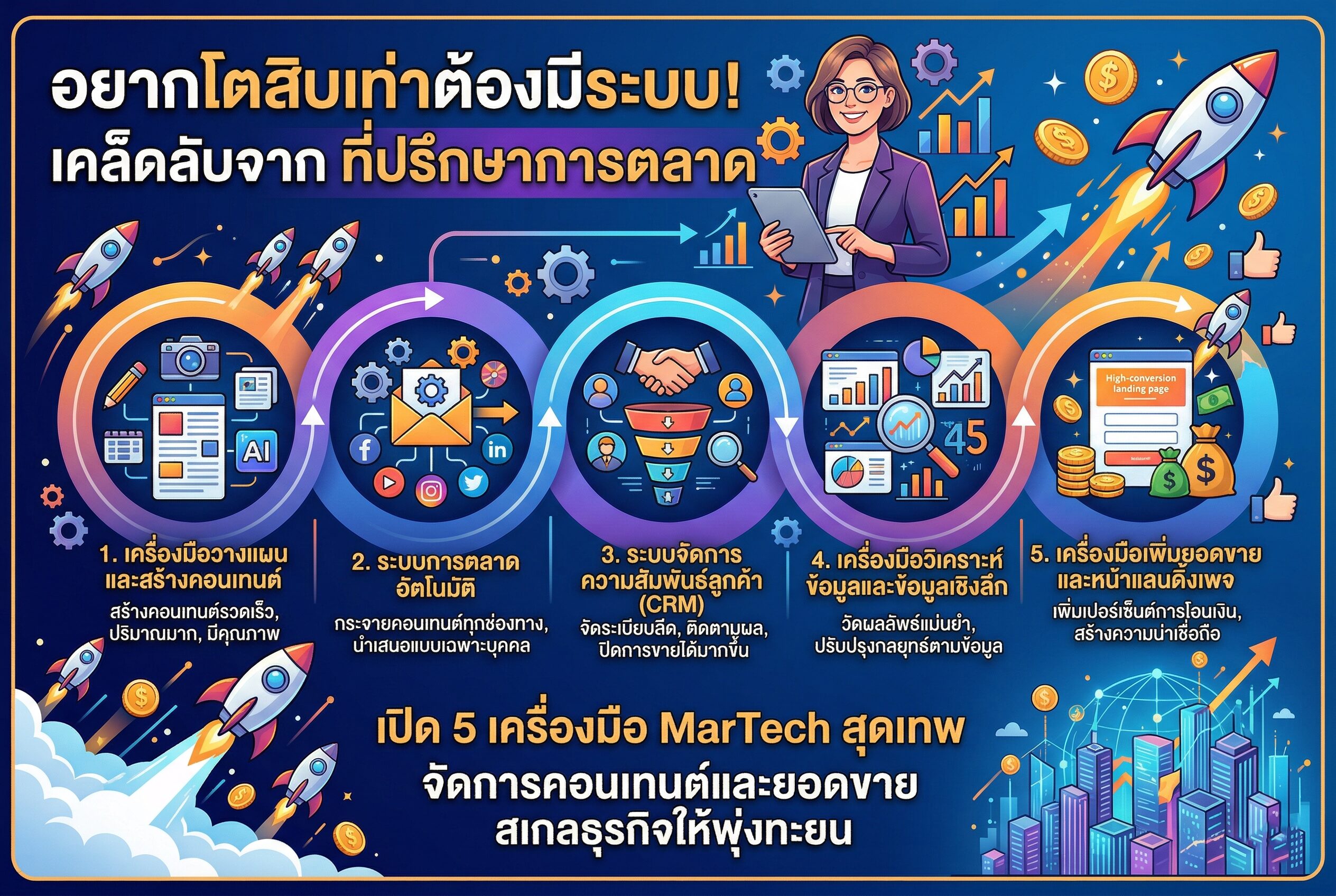ที่ปรึกษาการตลาด - อยากโตสิบเท่าต้องมีระบบ เคล็ดลับจาก ที่ปรึกษาการตลาด เปิด 5 เครื่องมือ MarTech สุดเทพ