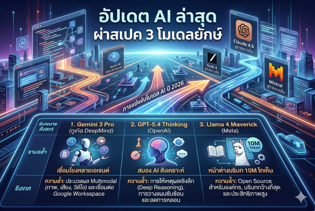 อัปเดต AI ล่าสุด, Gemini 3.1, GPT-5, โมเดลภาษา, เครื่องมือ AI
