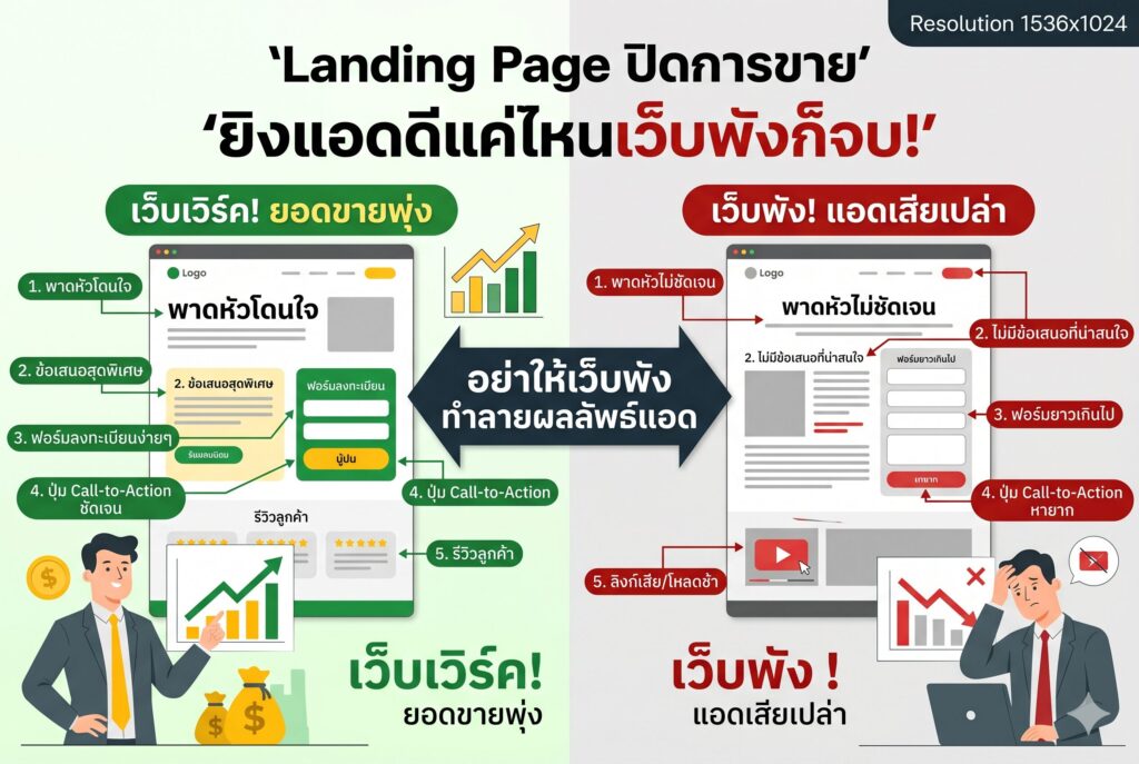 Landing Page ปิดการขาย, โฆษณา Google Ads, ยิงแอด Google, การตลาดออนไลน์, เพิ่มยอดขาย