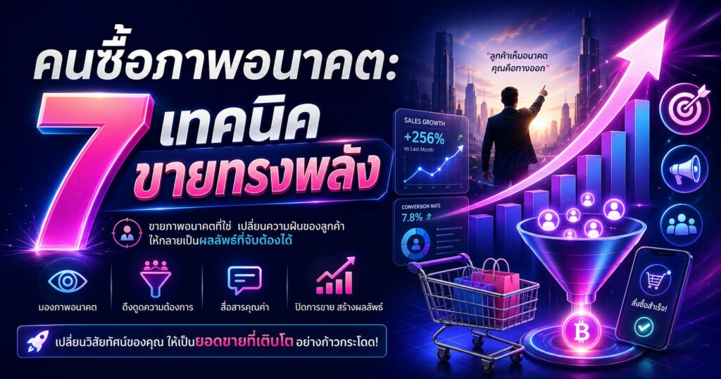 คนซื้อภาพอนาคต, จิตวิทยาการขาย, ขายผลลัพธ์, เทคนิคปิดการขาย, กลยุทธ์การขายออนไลน์