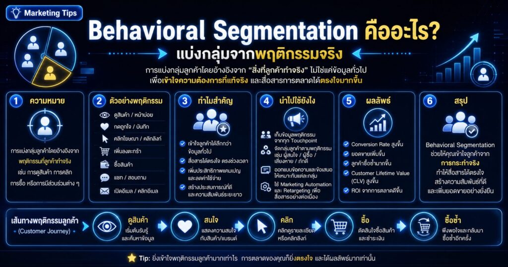 Behavioral Segmentation, Behavioral Segmentation คืออะไร, แบ่งกลุ่มลูกค้า, พฤติกรรมลูกค้า, Customer Segmentation