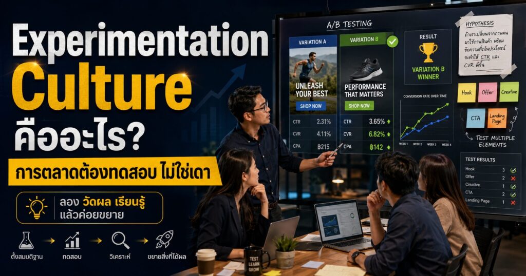 Experimentation Culture, Experimentation Culture คืออะไร, Marketing Experiment, A/B Testing, Data Driven Marketing