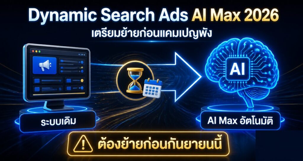 Dynamic Search Ads AI Max 2026: เตรียมย้ายก่อนแคมเปญพัง