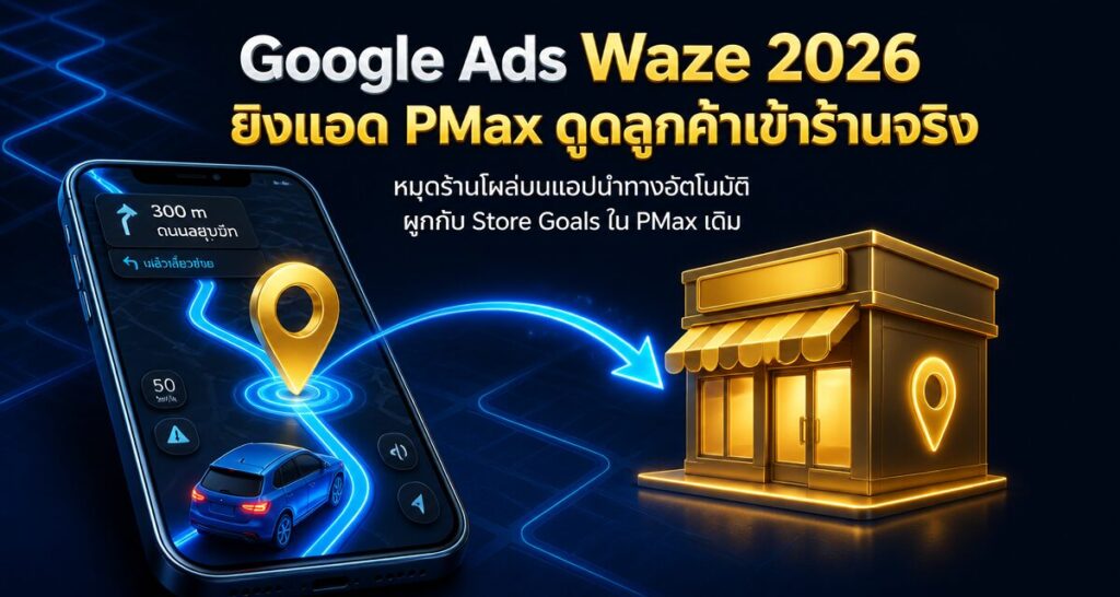 Google Ads Waze 2026: ยิงแอด PMax ดูดลูกค้าเข้าร้านจริง