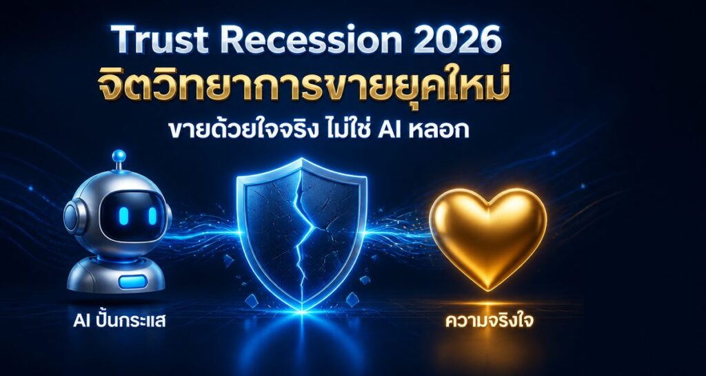 Trust Recession จิตวิทยาการขาย 2026: ขายด้วยใจจริง
