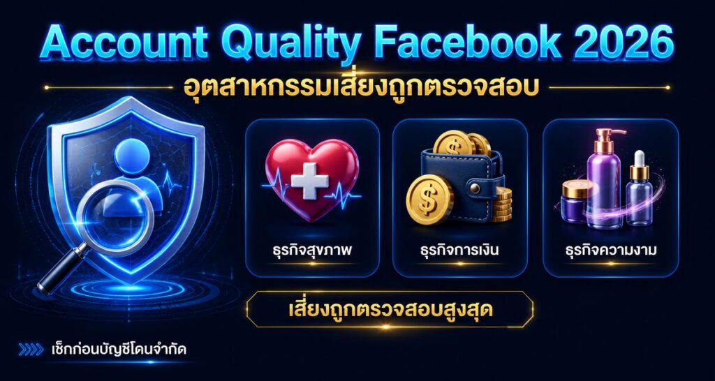 Account Quality Facebook 2026: อุตสาหกรรมเสี่ยงถูกตรวจสอบ