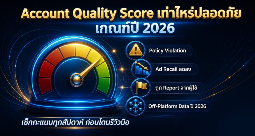 Account Quality Score Facebook เท่าไหร่ปลอดภัย? เกณฑ์ 2026