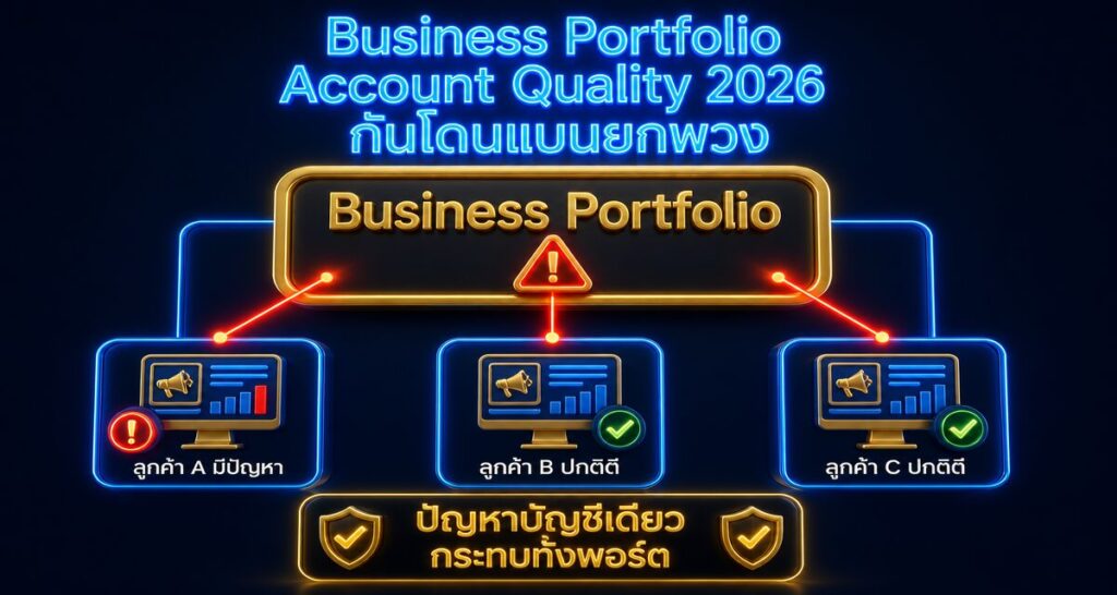 Business Portfolio Account Quality 2026: กันโดนแบนยกพวง