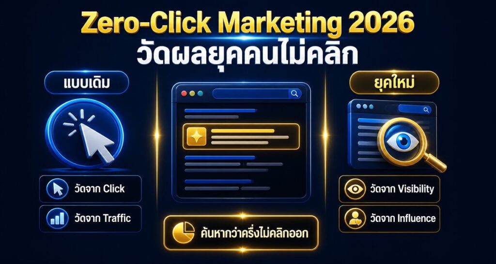 Zero-Click Marketing 2026: วัดผลการตลาดยุคคนไม่คลิก